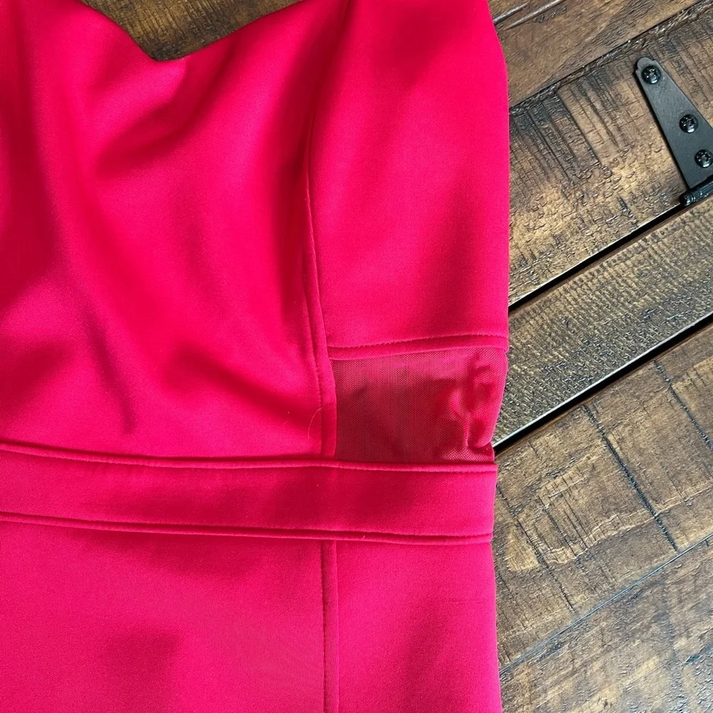 Guess Mesh Cutout Red Dress - Picture 2 of 3